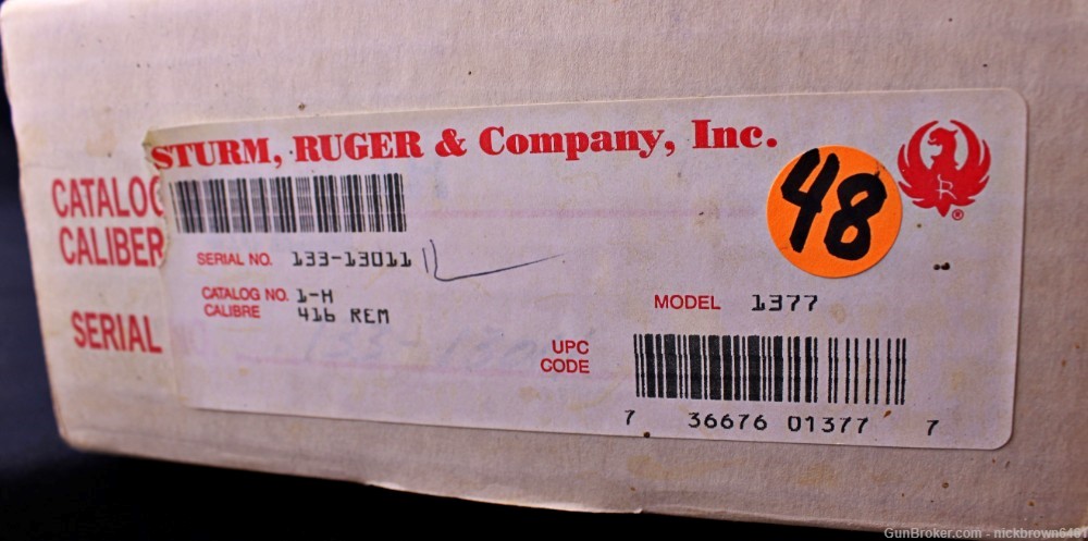 1993 RUGER NO. 1 416 REM MAG 24: BBLUED BARREL FACTORY BOX FALLING BLOCK-img-34