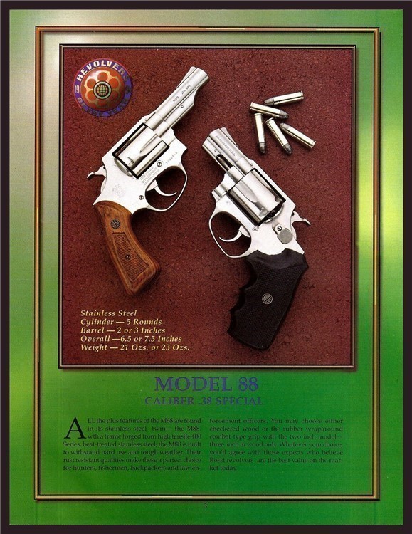 1995 ROSSI Model 88 .38 Special Revolver AD Original Photo Page-img-0