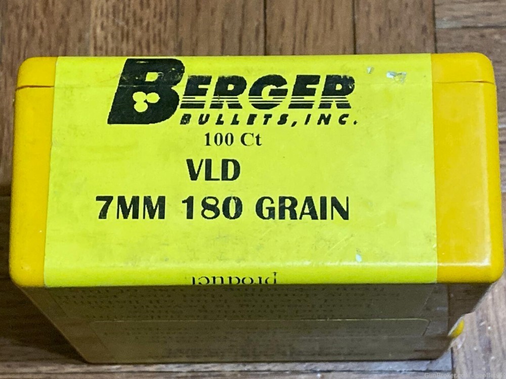 Berger 7mm .284 Cal 180 gr VLD HP Rifle Bullets 100ct 28002-img-1