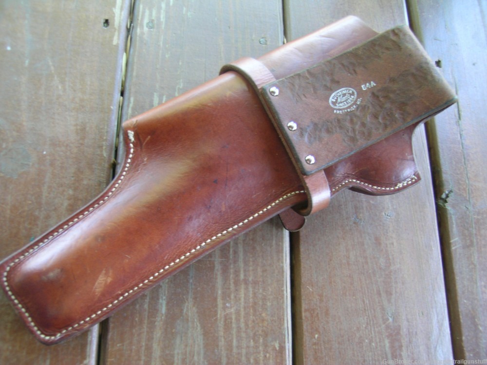 Vintage Bucheimer #54A Leather Holster for Scoped Ruger Blackhawk 7-1/2"-img-4
