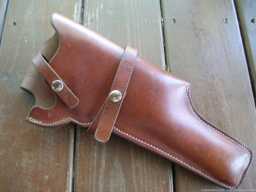 Vintage Bucheimer #54A Leather Holster for Scoped Ruger Blackhawk 7-1/2"-img-0