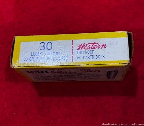 Vintage 1969 Full Box of Winchester Western .30 Luger Ammunition -img-4