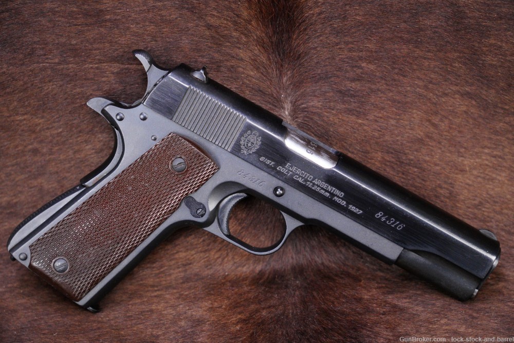Argentine DGFM Sistema Colt Model 1927 .45 ACP 5" Semi Auto Pistol 1954 C&R-img-2