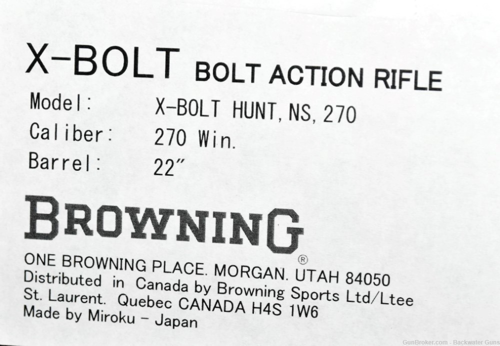 FACTORY NEW BROWNING X-BOLT HUNTER BOLT-ACTION RIFLE 270 WIN NO RESERVE!-img-5