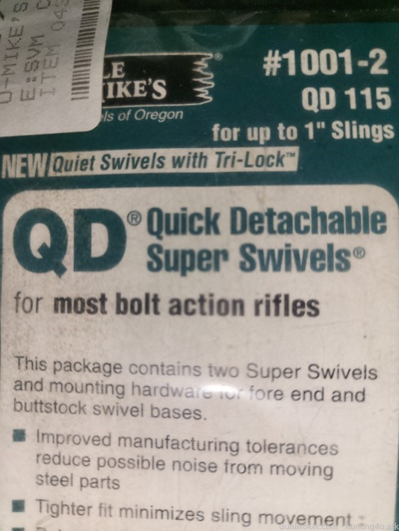 Uncle Mike's QD Super Swivels #1001-2 QD 115 For most bolt action Rifles -img-0