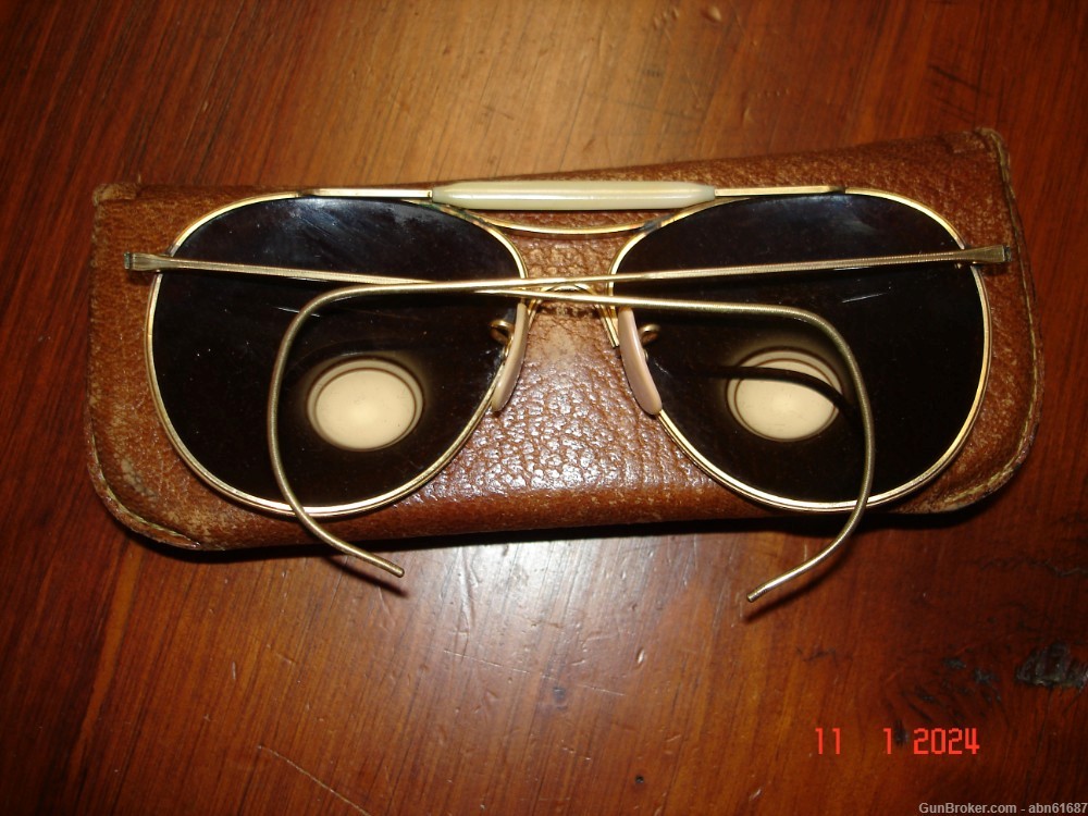 WWII 1940's American Optical Calobar Aviation sunglasses w/case-img-3