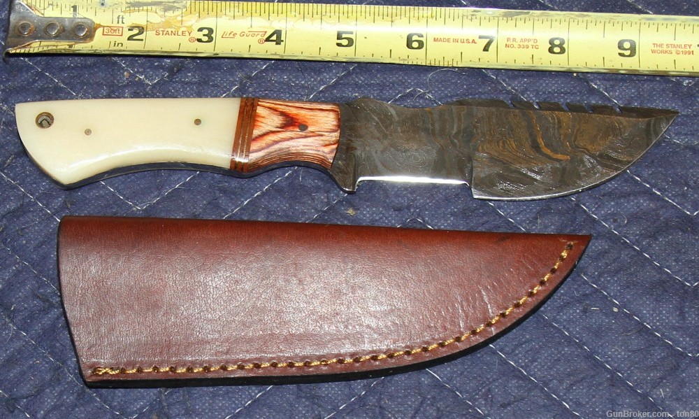 CUSTOM HUNTING KNIFE HANDMADE DAMASCUS STEEL 1121-img-0
