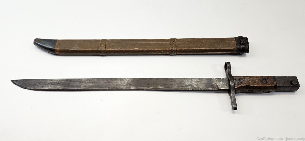 WWII Japan Type-30 Bayonet wooden scabbard-img-0