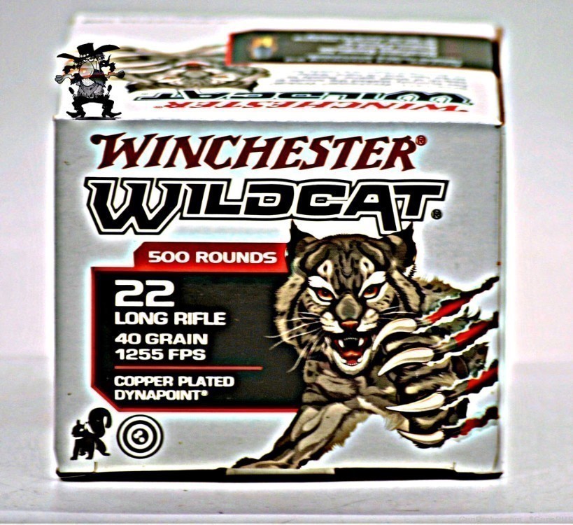 Winchester Wild Cat 22 LR 40 Grain Copper Plated Dynapoint 22lr 500 Rounds-img-0