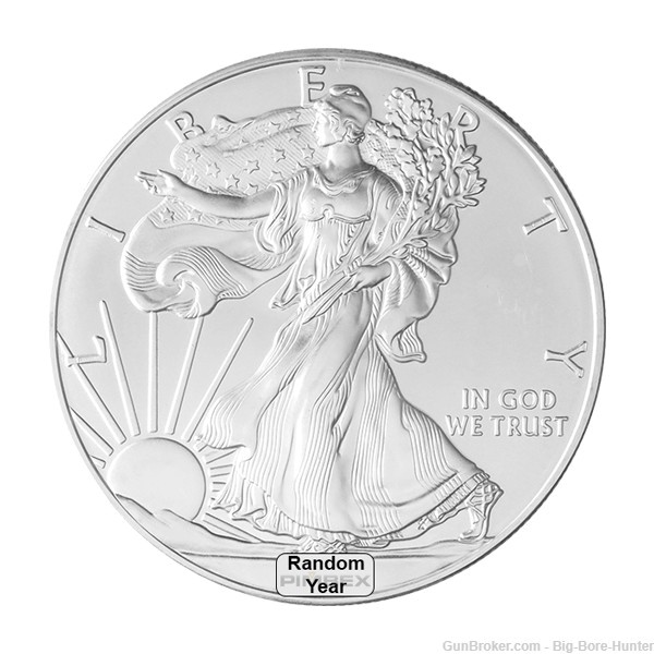 1 Troy Oz US American Silver Eagle Coin .999 Fine Silver Bunion Random Year-img-0
