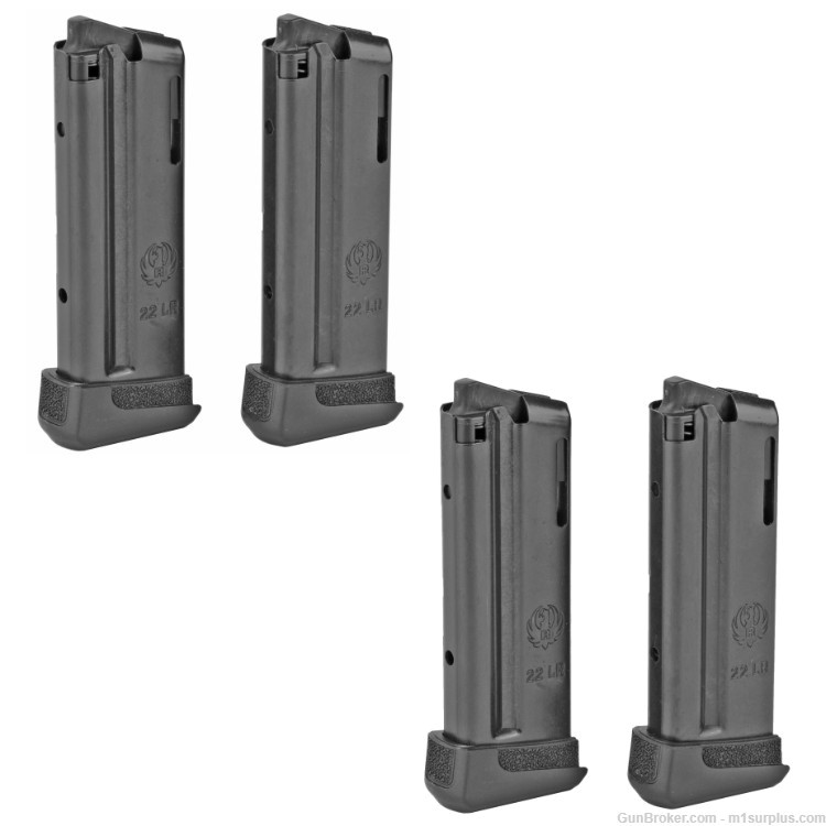 4 Pack Factory 10rd Capacity Steel Magazines for Ruger LCP II .22lr Pistols-img-0