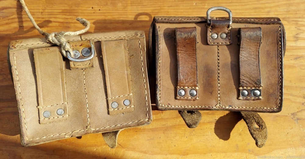 Yugoslavian Mauser brown leather cartridge pouches (2)-img-1