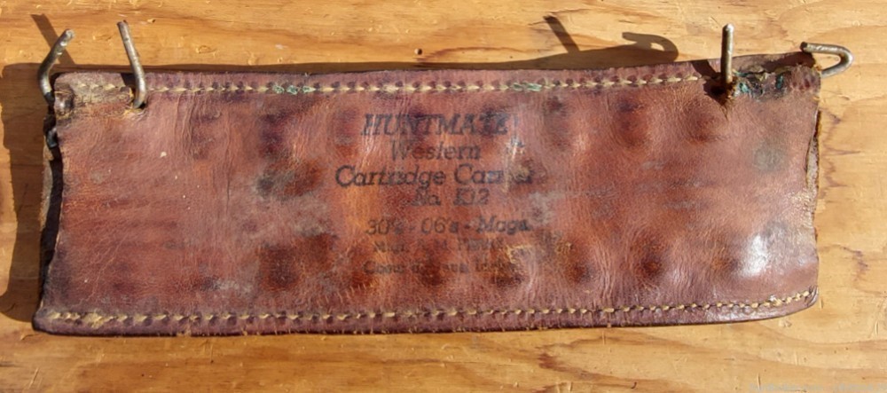 Huntmate #102 vintage leather Western Cartidge Co.30-06 cartridge ca-img-0