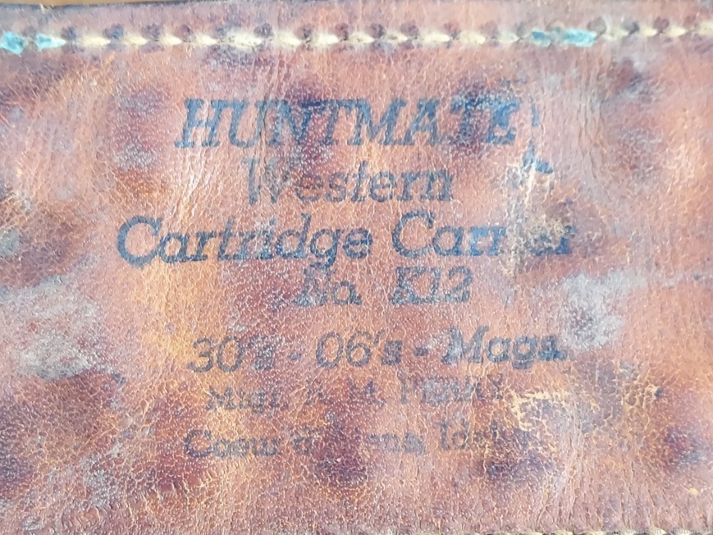 Huntmate #102 vintage leather Western Cartidge Co.30-06 cartridge ca-img-1