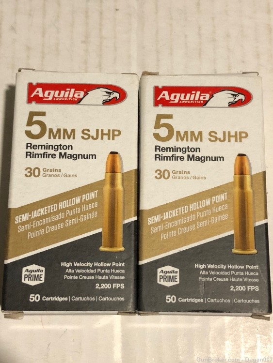 5mm Remington magnum rimfire ammo Aguila 30 grain-img-1