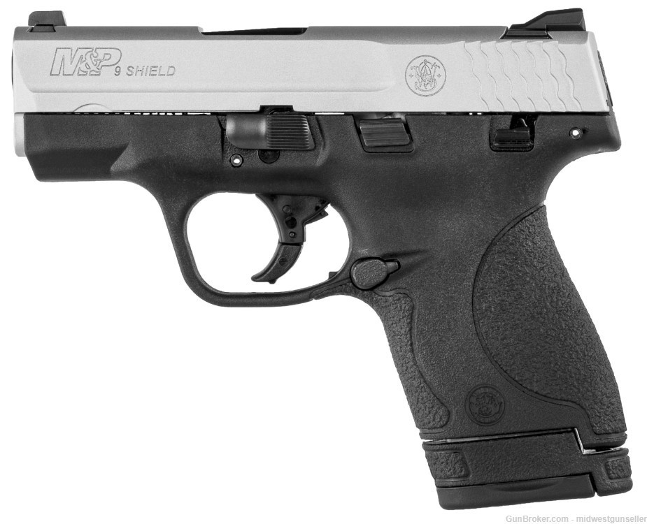 Smith & Wesson S&W M&P9 Shield 9mm w/ Silver Slide Manual Safety 8+1 Cap.-img-2