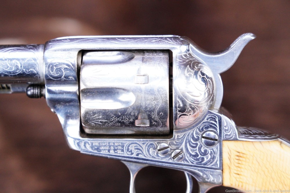 Custom Engraved Colt Single Action Army SAA .45 Revolver, 1878 Antique-img-13