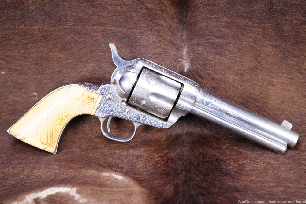 Custom Engraved Colt Single Action Army SAA .45 Revolver, 1878 Antique-img-2