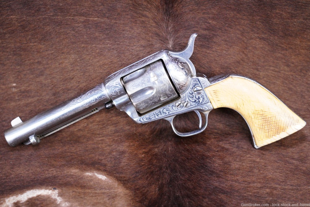 Custom Engraved Colt Single Action Army SAA .45 Revolver, 1878 Antique-img-3
