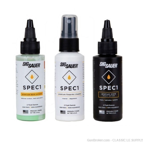 SIG Sauer SPEC1 Premium Solvent, Cleaner, Lubricant Combo Pack 2 oz Bottles-img-0