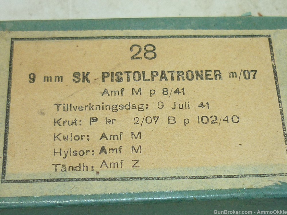 10rd -  VARIOUS WW2 - 9mm BROWNING LONG - 9x20 - Swedish m/07 9mm Long-img-7