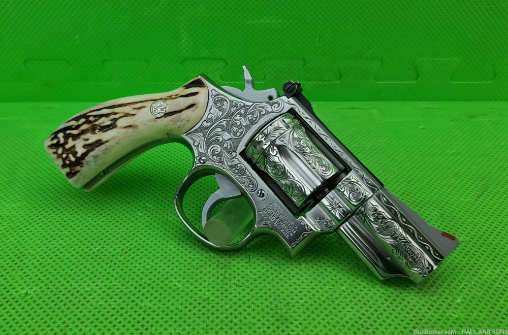 Smith & Wesson 66 ( 66-2 ) 357 MAG STAINLESS 2 1/2" FULLY HAND ENGRAVED -img-6