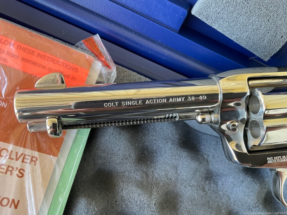 Colt SAA Single Action Army .38-40, 4 3/4” Nickel, 1997 Gen 3 ANIB!-img-3