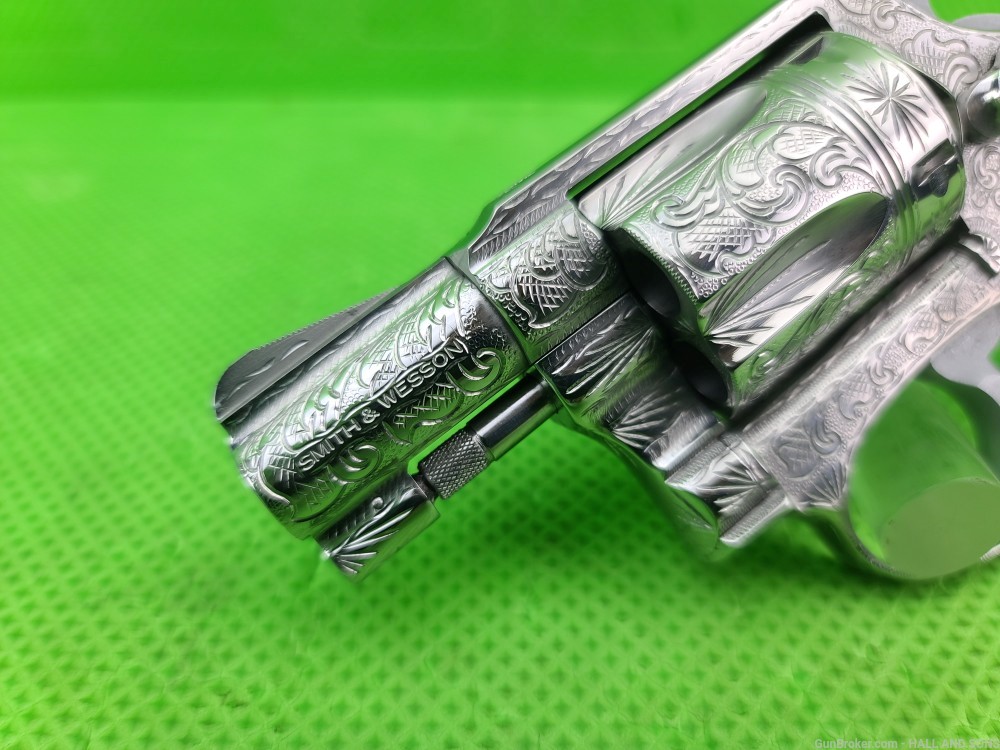 Smith & Wesson STAINLESS 60 CHIEFS SPECIAL FULLY HAND ENGRAVED STAG GRIPS -img-23
