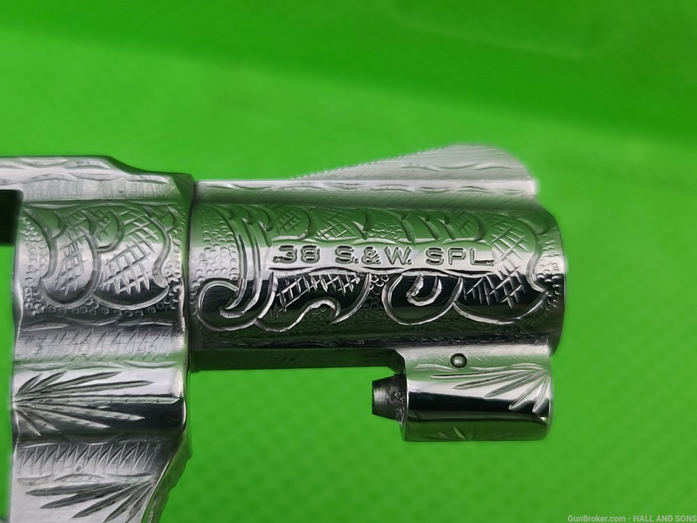 Smith & Wesson STAINLESS 60 CHIEFS SPECIAL FULLY HAND ENGRAVED STAG GRIPS -img-30