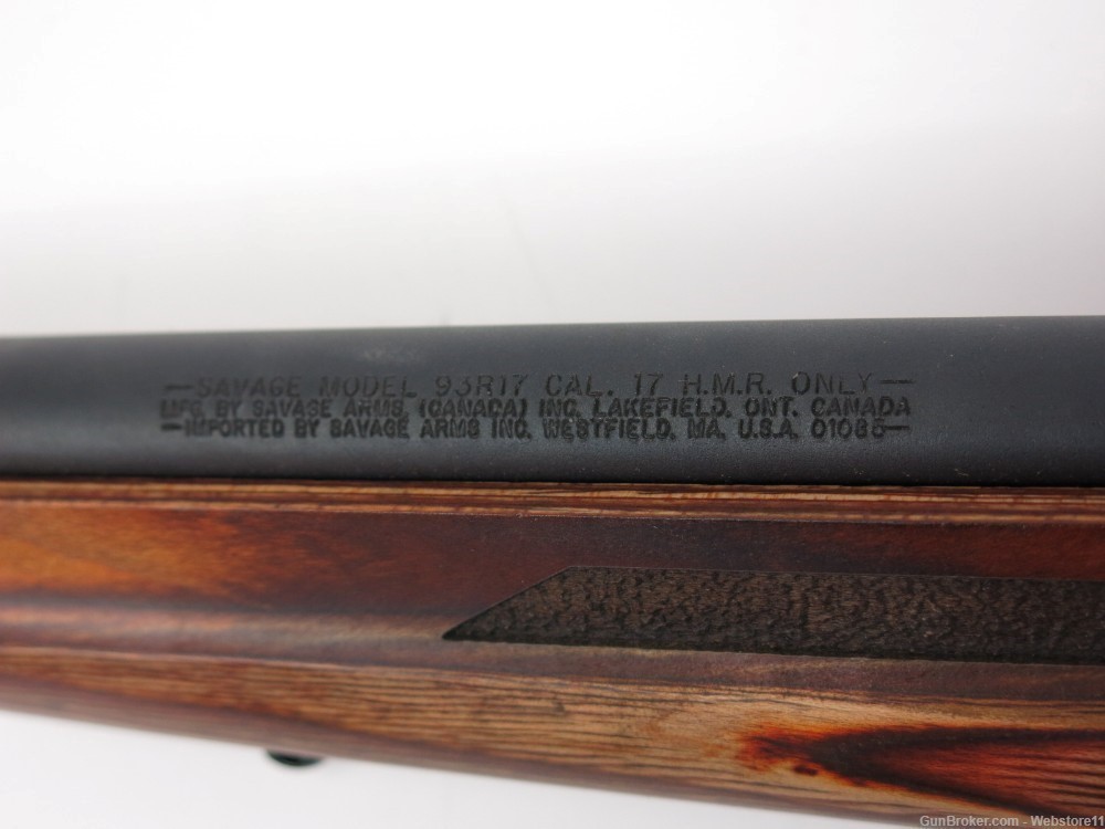 Savage Arms Model 93R17 18" 17 HMR Bolt-Action Rifle w/ Scope & Magazine-img-5