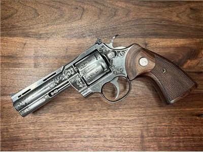 NEW Colt Python 4.25” Factory Engraved ‘B’ Coverage by Altamont