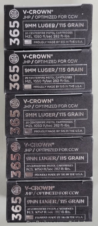 9MM Sig Sauer V-Crown 365 115gr jhp lot of 100rds E A1-365-20-img-0