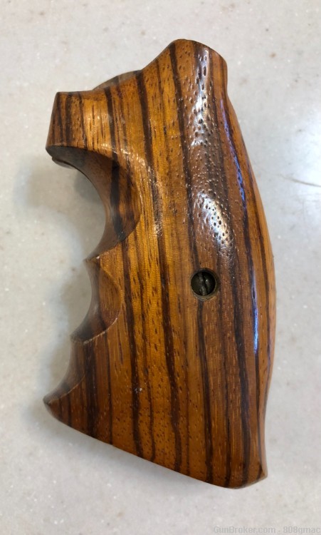 Colt python wood walnut combat style grips-img-5