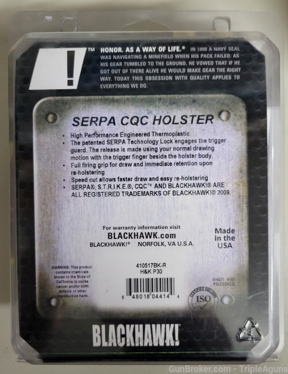 Blackhawk Serpa H&K P30 right hand 410517BK-R-img-1