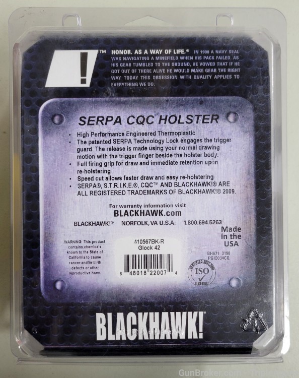 Blackhawk Serpa Glock 42 right hand 410567BK-R-img-1