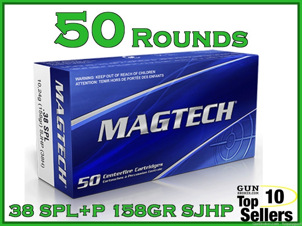 Magtech 38 Special +P 158 gr Semi-Jacketed hollow Point Ammo 38H 50ct Box-img-0