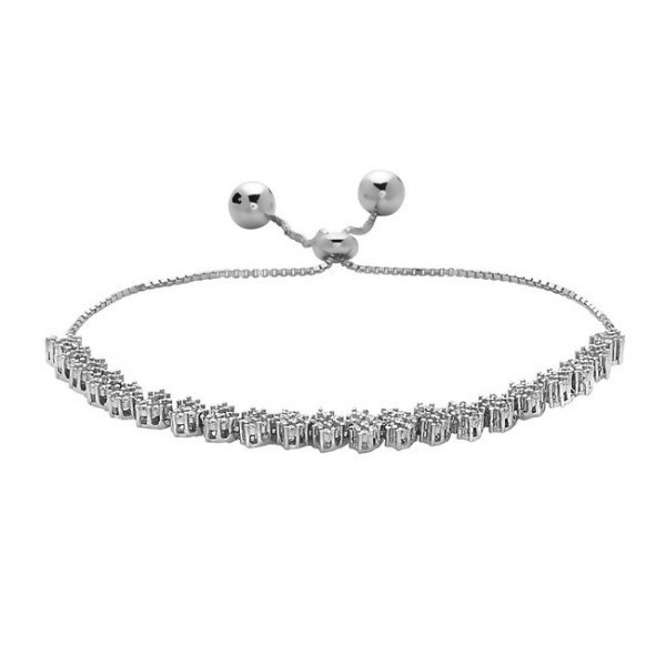 Yagi Designs Bracelet.Simulated Diamonds.White Gold.Heart Shape.Y4*REDUCED*-img-1