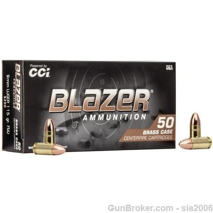 CCI Blazer Brass - 9mm 115GR FMJ 50/Box-img-0
