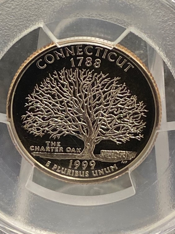 Beautiful PCGS Graded PF69DCAM 1999-S Connecticut Silver State Quarter 25C-img-3