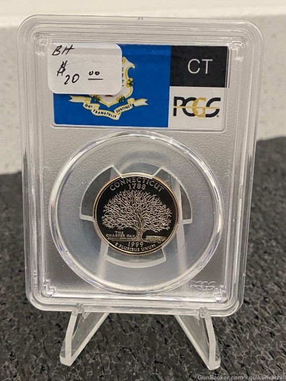 Beautiful PCGS Graded PF69DCAM 1999-S Connecticut Silver State Quarter 25C-img-1