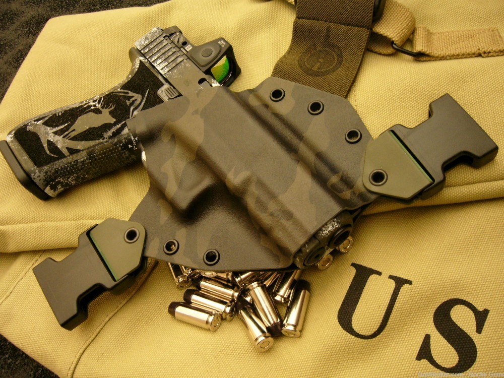 GLOCK SET (2) GEN5 G20 10MM COMPENSATED MAGNAPORT CUSTOMS AMMO HOLSTERS +-img-36