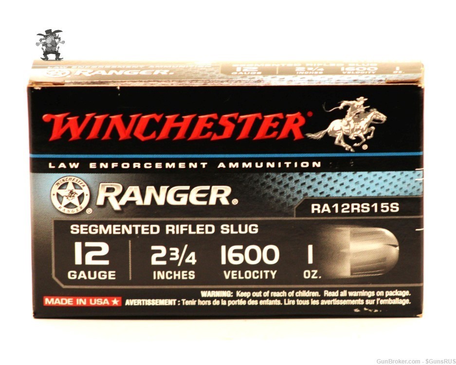 12 GA LE RANGER WINCHESER Premium 3-Way Segmenting 2¾" 1OZ 12ga SLUGS 5 RDS-img-1