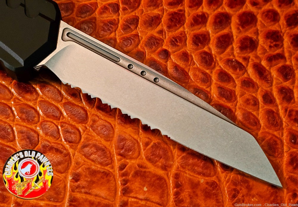 Microtech Cypher II S/E Wharncliffe Partial Serrated Stonewash Blade-img-5