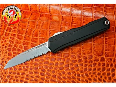Microtech Cypher II S/E Wharncliffe Partial Serrated Stonewash Blade