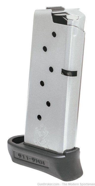 Springfield Armory 911 9mm 7rd Magazine Stainless Steel Pinky Extension 911-img-0