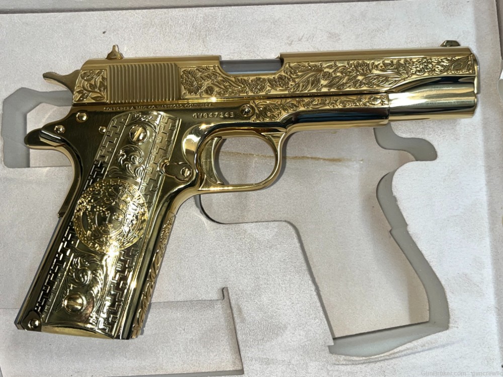 Seattle Engraving Colt 1911 Govt Italian Renaissance 24K Gold 45ACP Layaway-img-2