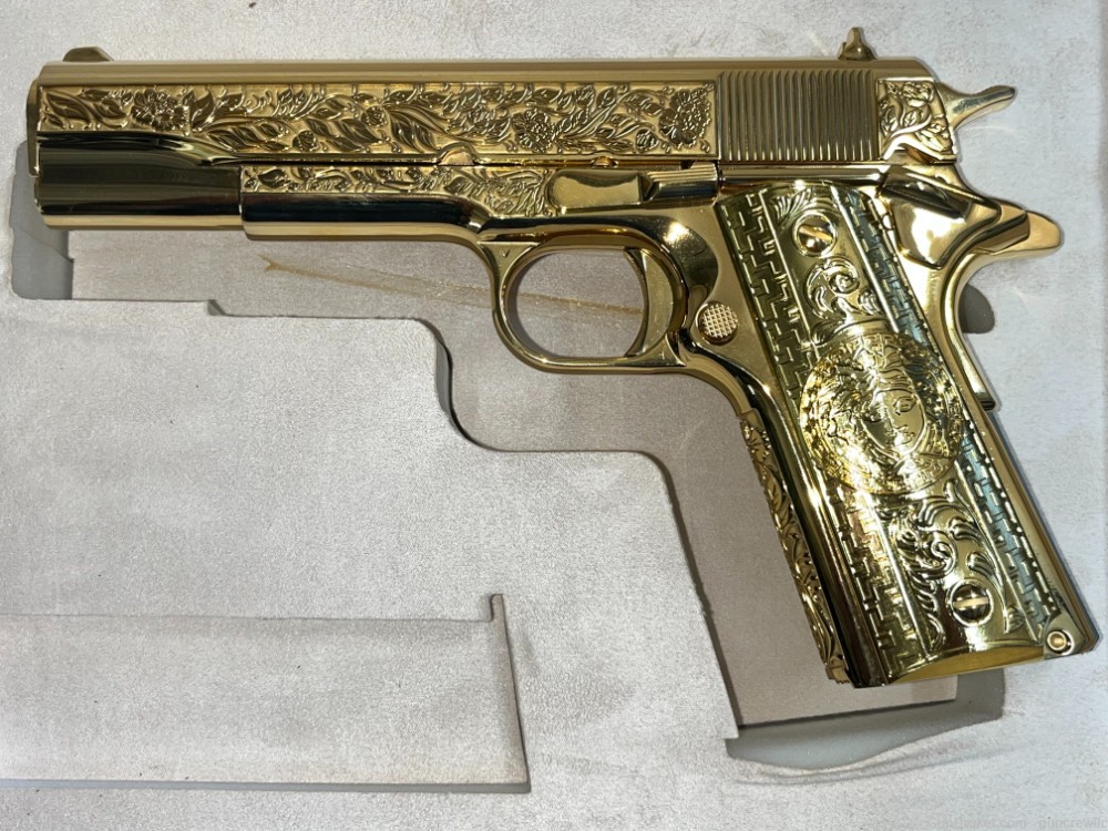 Seattle Engraving Colt 1911 Govt Italian Renaissance 24K Gold 45ACP Layaway-img-3
