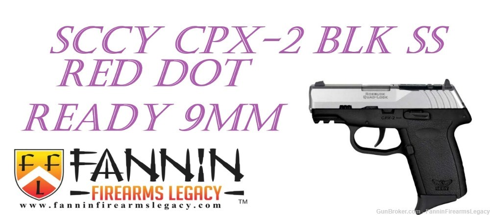 SCCY CPX2 GEN 3 9MM 10+1 Stainless Black W/O SAFETY Red Dot Ready-img-0