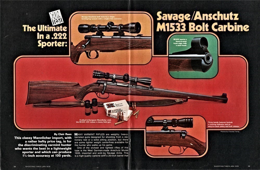 1978 SAVAGE ANSCHUTZ M1533 Bolt Carbine 5-page Article-img-0