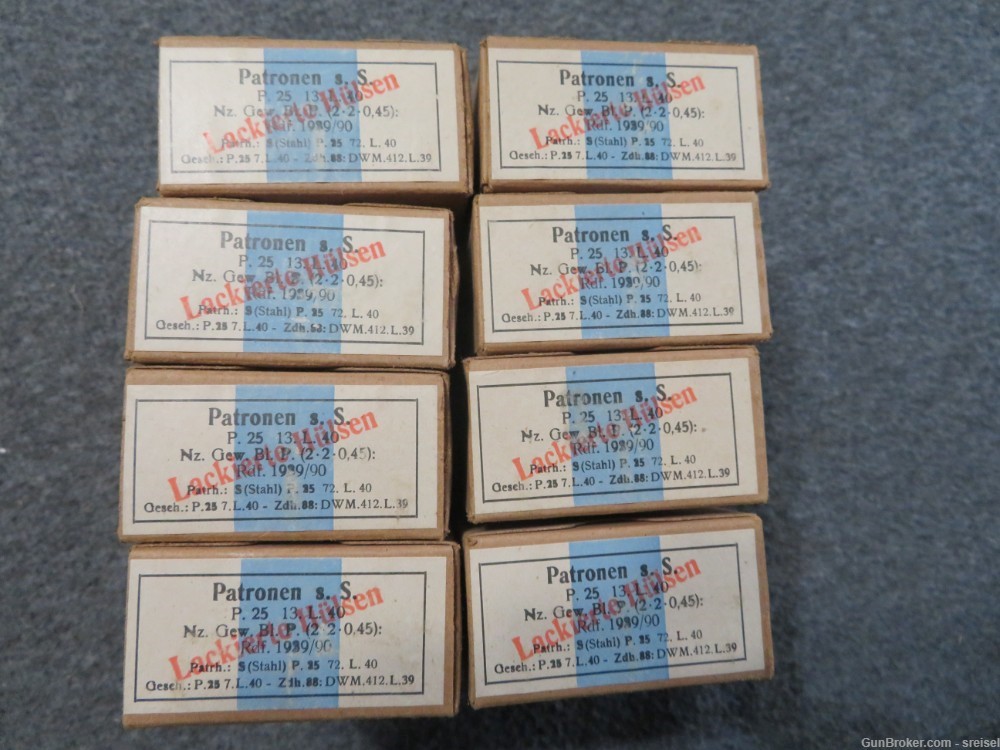 120 ROUNDS- (8) FULL BOXES OF WWII GERMAN 8mm MAUSER AMMUNITION-img-6